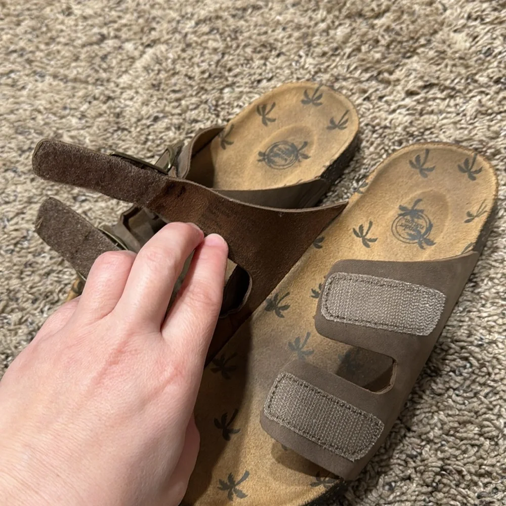 Wonder Nation Boys Double Buckle Footbed Sandals Size 5